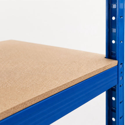 Heavy-Duty Steel Storage Rack with 5 Adjustable Shelves, 175 kg per Shelf, Blue