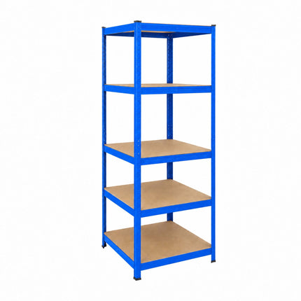 Heavy-Duty Steel Storage Rack with 5 Adjustable Shelves, 175 kg per Shelf, Blue