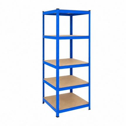 Heavy-Duty Steel Storage Rack with 5 Adjustable Shelves, 175 kg per Shelf, Blue