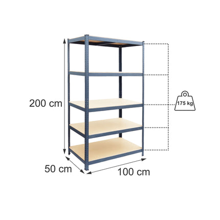 Heavy-Duty Steel Storage Rack with 5 Adjustable Shelves, 875 kg, Anthracite