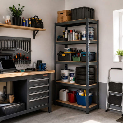 Heavy-Duty Steel Storage Rack with 5 Adjustable Shelves, 875 kg, Anthracite