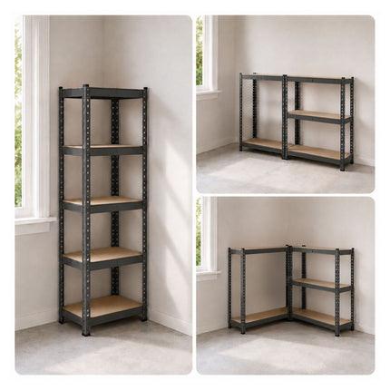 Heavy-Duty Steel Storage Rack with 5 Adjustable Shelves, 875 kg, Anthracite