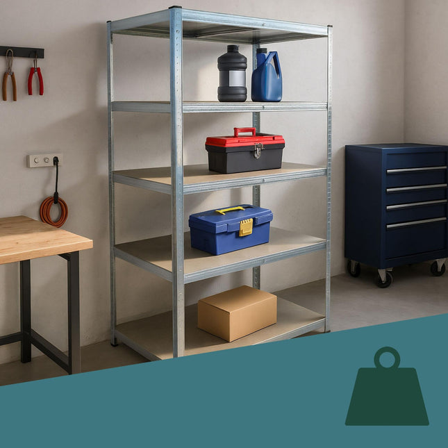 Stevige stalen opbergplank, verstelbaar, 180x100x60 cm