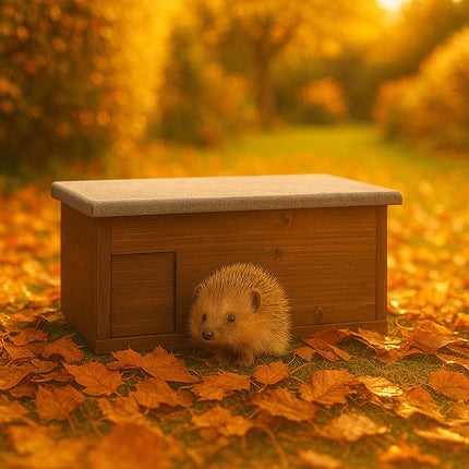 Hedgehog House Kit – Winter Hibernation Shelter, Flap Door