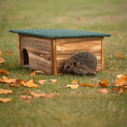 Hedgehog House, Weatherproof Roof, Cat-Proof Entrance