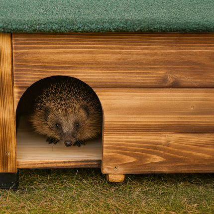 Hedgehog House, Weatherproof Roof, Cat-Proof Entrance