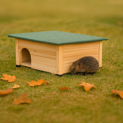 Hedgehog House, Weatherproof Roof, Cat-Proof Entrance