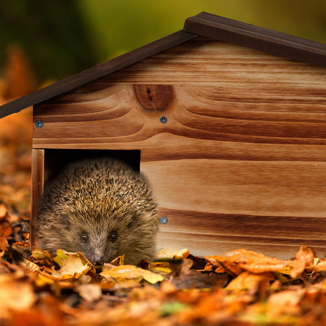 Hedgehog House with Sloping Roof, Pine Wood