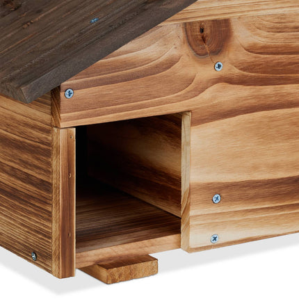 Hedgehog House with Sloping Roof, Pine Wood