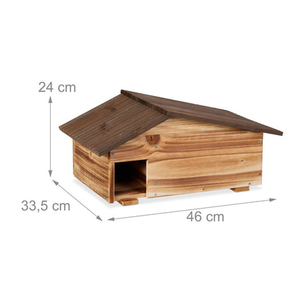 Hedgehog House with Sloping Roof, Pine Wood