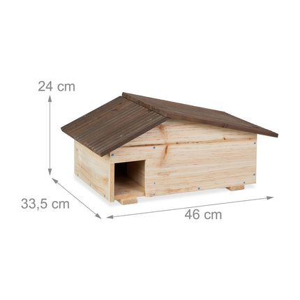 Igelhaus mit schrägem Dach, Kiefernholz