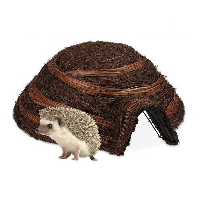 Hedgehog house made of straw