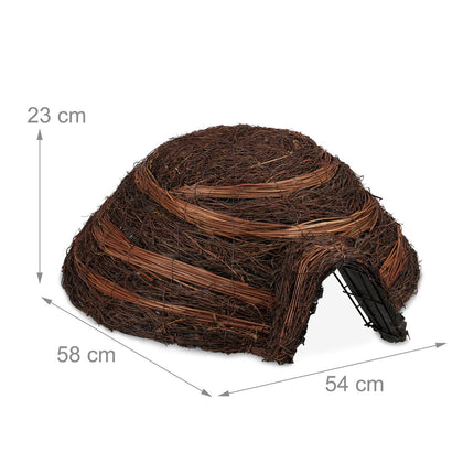 Hedgehog house made of straw