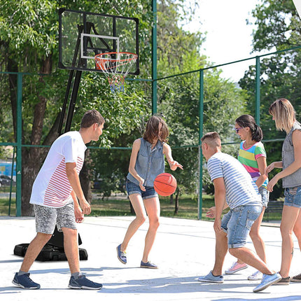 Support de basket-ball réglable en hauteur (293-350 cm) enroulable en acier
