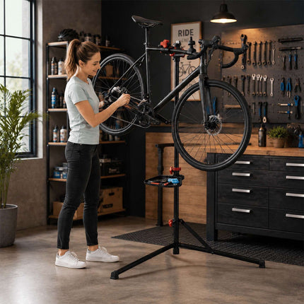 Height-Adjustable Bike Repair Stand, Black, 30 kg Capacity