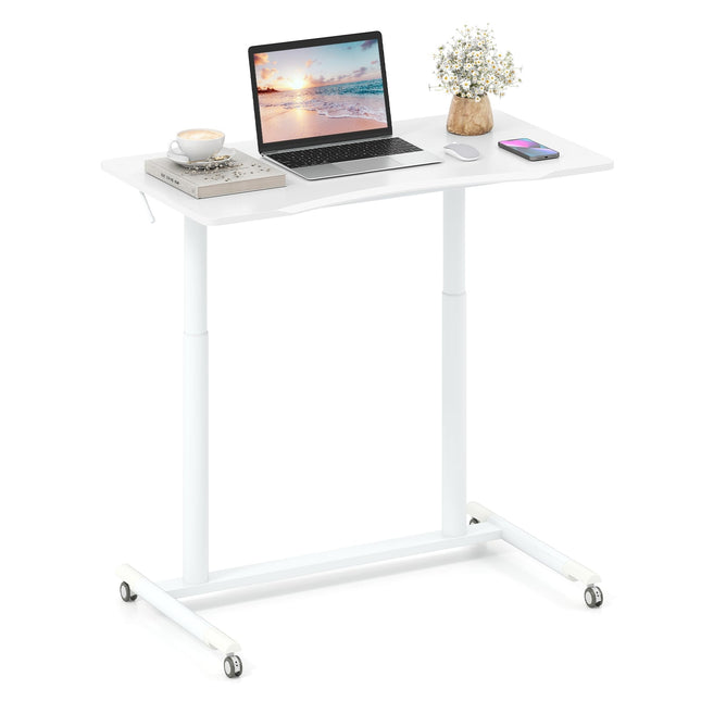 Höhenverstellbarer C-förmiger Schreibtisch mit Rollen, 70-106 cm