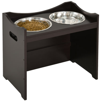Verstellbare Futterstation für Hunde, Edelstahlnapf, 54 cm