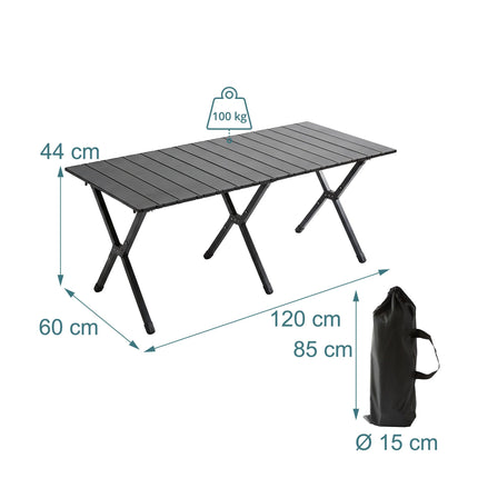 Höhenverstellbarer Camping-Falttisch, Stahl