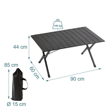 Height-Adjustable Folding Camping Table, Steel, Weatherproof