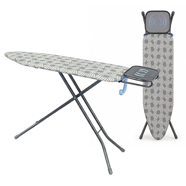 Höhenverstellbares Bügelbrett, 122x38 cm, Bügeleisenablage