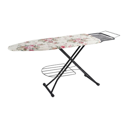 Höhenverstellbares Bügelbrett mit Bügeleisenablage, 110x33 cm