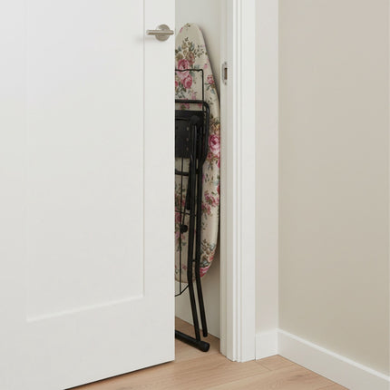 Höhenverstellbares Bügelbrett mit Bügeleisenablage, 110x33 cm
