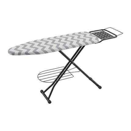 Höhenverstellbares Bügelbrett mit Bügeleisenablage, 110x33 cm
