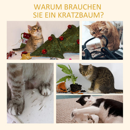 Adjustable Cat Scratching & Climbing Tree, light brown
