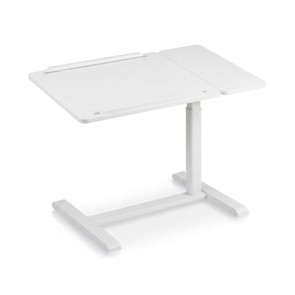 Height-Adjustable Standing Desk with Castors – White
