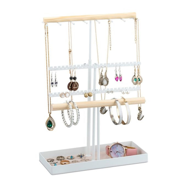 Présentoir à bijoux en forme de T réglable en hauteur
