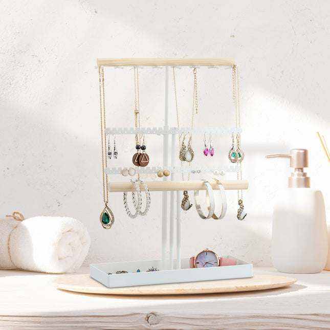Présentoir à bijoux en forme de T réglable en hauteur