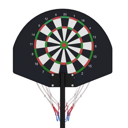 Support de panier de basket réglable en hauteur, cible de fléchettes magnétique 129-179 cm