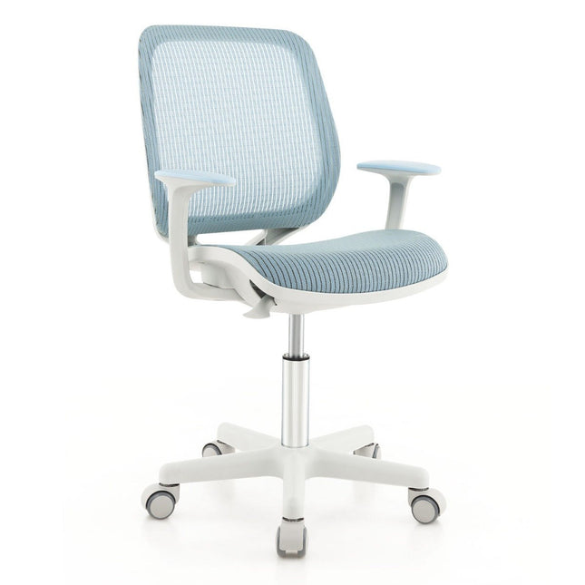 Höhenverstellbarer Kinderdrehstuhl mit Sitzbremse, ergonomischer Schreibtischstuhl, Bürostuhl, blau