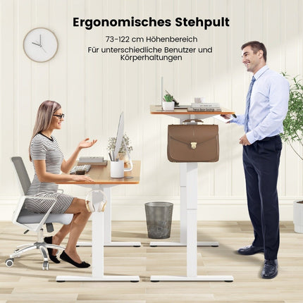 Height-adjustable desk 140 x 60 cm electric standing desk natural