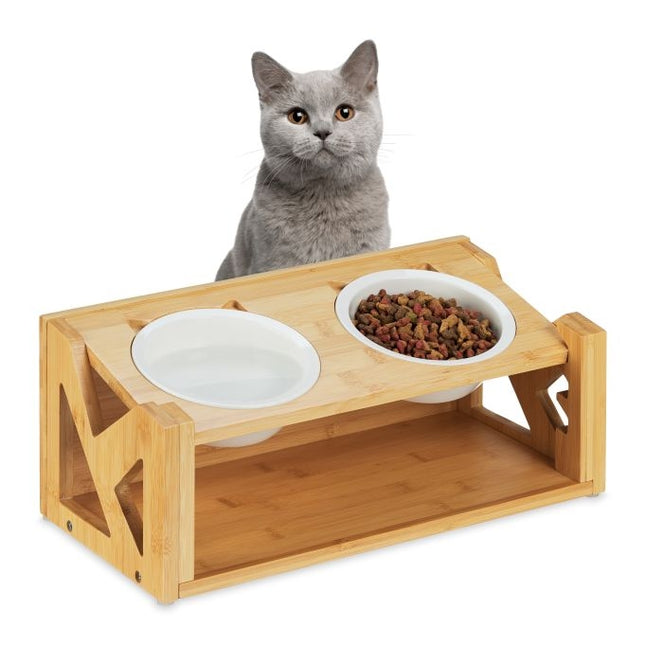 Höhenverstellbarer Futterplatz für Katzen
