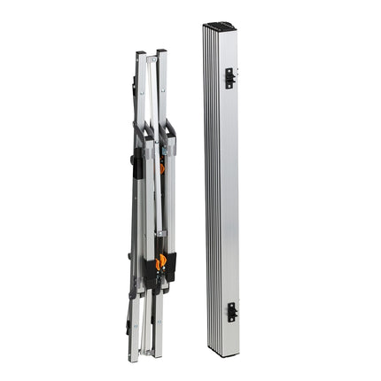 Height-adjustable folding aluminum table