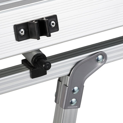 Height-adjustable folding aluminum table