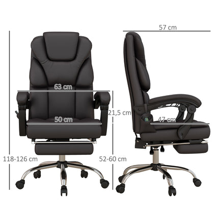 Ergonomická hnědá kancelářská židle s masáží, nosnost 120 kg