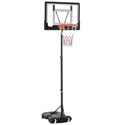 Höhenverstellbarer Basketballkorb für draußen mit Rollen, schwarz