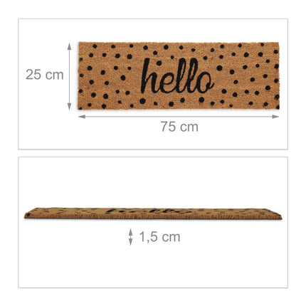 Hello Kokosnuss Fußmatte mit Punkten