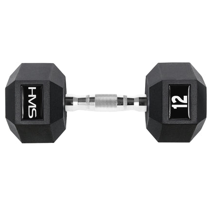 Hex-Kurzhantel 12 kg – gummiert, verdrehsicher