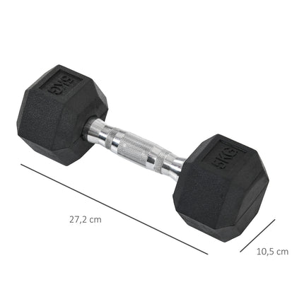 Hexa-Hanteln Paar, 5 kg pro Stück, gummiummanteltes Gusseisen