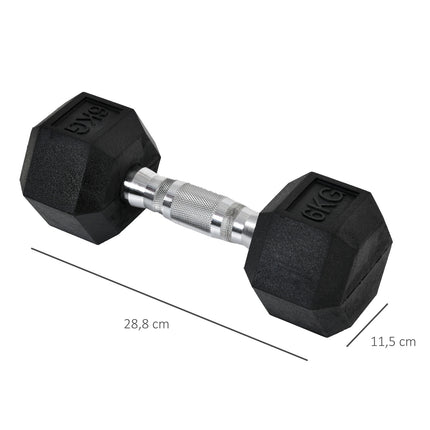 Sada hexagonálních činek, 2x6 Kg, pogumovaná litina
