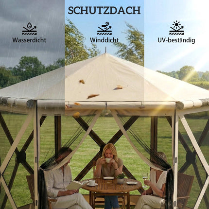 Sechseckiger Pavillon, 3x2,6m, Wasserdicht, UV-beständig