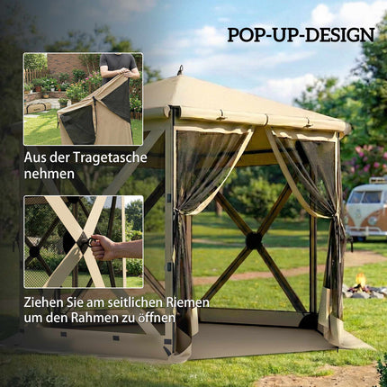 Sechseckiger Pavillon, 3x2,6m, Wasserdicht, UV-beständig