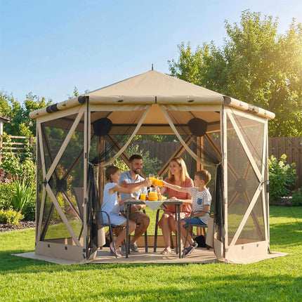 Sechseckiger Pavillon, 3x2,6m, Wasserdicht, UV-beständig
