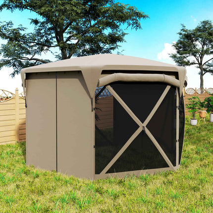 Hexagonales Pop-up-Pavillon 3,5x3m, UV30+ wasserdichtes Gartenzelt