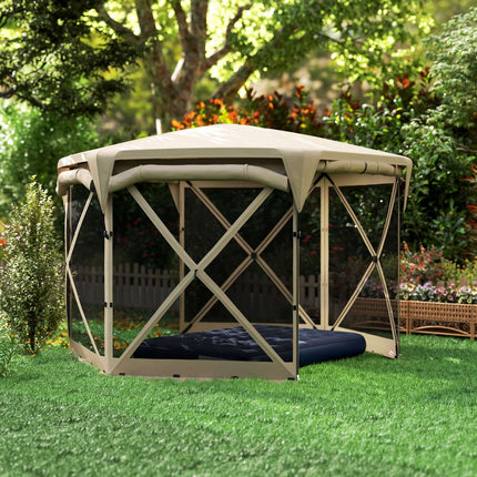 Hexagonales Pop-up-Pavillon 3,5x3m, UV30+ wasserdichtes Gartenzelt