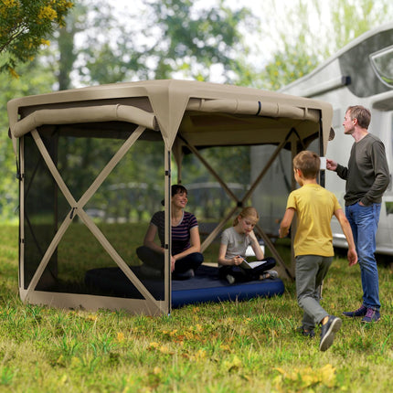 Hexagonales Pop-up-Pavillon 3,5x3m, UV30+ wasserdichtes Gartenzelt