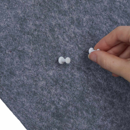 Sechsecke aus grauem Filz für Pinnwand - 6 Stück